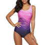 Jywmsc Femme Maillot de Bain 1 Pièce Push Up Rembourré Triangle Réglable Taille Haut Sport Bikini