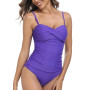 Deriwone Maillot de Bain Femme 1 Pièce Gainant Ventre Plat | Contrôle du ventre, détail torsadé, panneau plissé anti-ventre, bon