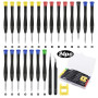 flintronic 24PCS Mini Tournevis, Tournevis de Réparation Précision Lunettes PC PS4 Montre Bijoux Lunettes,Téléphone, 2 Pince à É