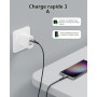 HOTNOW Câble USB C Court 50cm Lot de 3, 3A Câble USB A vers C Charge Rapide | Câble USB Type C Nylon Tressé pour iPhone 17 16 15