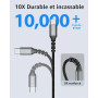 HOTNOW Câble USB C Court 50cm Lot de 3, 3A Câble USB A vers C Charge Rapide | Câble USB Type C Nylon Tressé pour iPhone 17 16 15