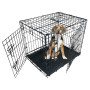 Ellie-Bo Cage pour Chiens Pliable à 2 Portes, Avec Plateau Métallique Anti-Mâchonnements, Taille xxl, 122 cm, Noir