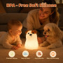 Gemmac Chiot Veilleuse Enfant, 1200mAh 7 Couleurs Lampe avec Minuterie | 3 Niveaux Luminosité, USB Rechargeable, Silicone Lampe 