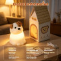 Gemmac Chiot Veilleuse Enfant, 1200mAh 7 Couleurs Lampe avec Minuterie | 3 Niveaux Luminosité, USB Rechargeable, Silicone Lampe 