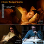 Gritin Lampe de Lecture 19LED Liseuse Clip Rechargeable Protection des Yeux | Gradation en Continu &3 Couleurs (Ambre/Blanc/Mixt