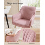 SONGMICS Ensemble de 6 Chaises de Salle à Manger, Velours, Rose Bonbon | Chaise Confortable avec Accoudoirs, Pieds en Métal Or P