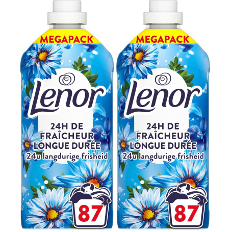 Lenor Adoucissant 87 Lavages, Parfum Envolée d’Air, 24H De Fraîcheur Relaxante, Avec Une Touche D’Huiles Essentielles, Testé Der