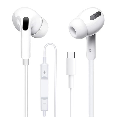 Écouteurs Filaires USB C pour iPhone 17/16/15 Pro Max, Éecouteur USB C | Intra-Auriculaires Hi-Fi Stéréo Typ-C avec Microphone e