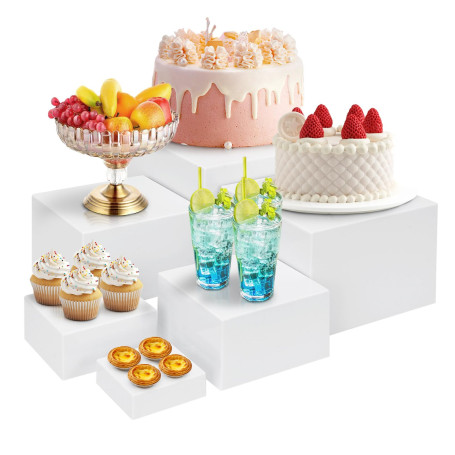 Umelee Présentoir Aperitif Buffet 6 PCS, Support Buffet en Acrylique à Fond Creux, Présentoirs pour Aliments, Desserts, Bijoux, 