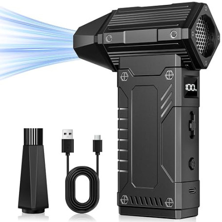Anruzon Souffleur d’Air Électrique, 350000 RPM Electric Air Duster Puissance Supérieure avec Batterie 12000 mAh – Souffleur Air