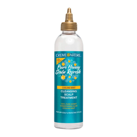 Creme of Nature Pure Honey Scalp Refresh Soin Nettoyant Sans Rinçage 235 ml | Nettoie, Apaise et Rafraîchit le Cuir Chevelu, Idé