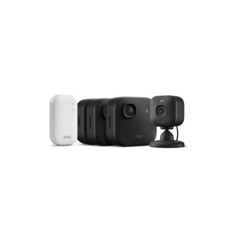 Caméra extérieure 2K+ Blink avec Caméra Mini 2K+ Blink (nouvelle génération), Noir, module de synchronisation de base inclus