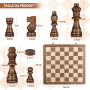 Peradix Jeu d'échecs et Dames 2 en 1 Echiquier en Bois Magnétiques, avec Double Dames, Pour Voyage Pliables, Jouets et Cadeaux d