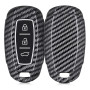 kwmobile Accessoire Clé de Voiture Compatible avec Hyundai 3 Boutons Keyless Go - Coque de Protection en Plastique Rigide Carbon