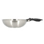 MENASTYL - Wok inox 18/10 amovible 28 cm Iris Inox sans PFAS - Tous feux dont induction, four, réfrigérateur et lave-vaisselle -