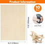 10 Pièces Contreplaqué A4, 300mm×210mm Contreplaqué 3mm, Planche en Bois Bricolage, Bois pour Pyrogravure, Gravure, Modélisme, D