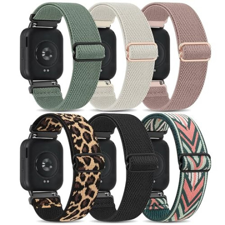 6 Pack Bracelets pour Redmi Watch 5 Active/Lite, élastique nylon Bracelet | Compatible Redmi Watch 5 Active & Lite uniquement, N