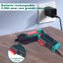 HYCHIKA Visseuse Sans Fil 6 Nm, Visseuse Devisseuse Sans Fil 2000mAh 3.6V avec 20 Accessoires, Lampe LED, Mandrin Magnétique, Câ