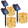 Peasur Lot de 3 Guirlande Solaire Exterieur, 3x12M 120 LED Golaire Extérieur IP65 Étanche, 8 Modes Guirlande Lumineuse Exterieur