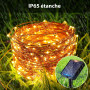 Peasur Lot de 3 Guirlande Solaire Exterieur, 3x12M 120 LED Golaire Extérieur IP65 Étanche, 8 Modes Guirlande Lumineuse Exterieur
