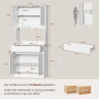 YOUDENOVA Armoire de Cuisine Buffet avec LED et Prise de Courant Blanc | Buffet avec plan de travail, tiroir, LED, prise et étag