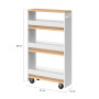 IDMarket - Desserte de cuisine HAGA chariot à épices blanc et bois | Chariot de rangement à 3 étages, h. 80 cm
