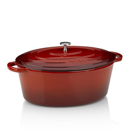 kela Cocotte en fonte ovale 9,3 litres, induction Cocotte en fonte avec couvercle, convient au four CALIDO, fonte émaillée
