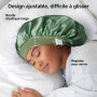 Umisleep Bonnet Soie Cheveux Nuit 22 Momme, Doublure Soie de Mûrier, Doux | 100 % Soie 6A, Double Couche, Grande Taille pour Che