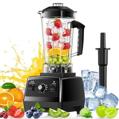 Blender professionnel 1600W, mixeur 2L haute puissance avec 6 lames inox | Préparez smoothies, milkshakes et sauces maison avec