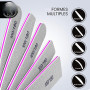 FANDAMEI 10 Pcs en 5 Formes Lime à Ongles Professionnelles Limes à ongles, Grain 100/180 Double Faces Polissage Ponçage, Pour la