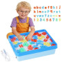 Table lumineuse pour enfants Sensory Play 41 pièces avec chiffres, opérateurs et lettres translucides, 3 variantes de couleur, 1