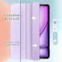 JETech Coque pour iPad Air 13" M4/M3/M2, Violet | Pour 2026/2025/2024 Modèle, Étui Housse Dos Translucide Fin, Support 3 Volets,