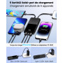 Power Bank Chargeur Portable 20 000 mAh 22,5 W avec câbles intégrés USB-C PD3.0 QC4.0 avec écran LCD pour iPhone 17 16 15 14 13 