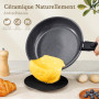 GiPP 15 PCS Batterie Cuisine en CéRamique AntiadhéSive et Poignee Amovible | Sets de Poêles et Casseroles Non Toxique, Poele Ind