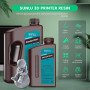 SUNLU 4KG Résine Imprimante 3D Résine Standard Gris UV 405nm, Durcissement Rapide, Haute Précision & Bas Rétrécissement, Résine