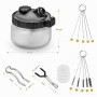 Lanlengtec Kit de nettoyage complet pour aérographe comprenant 1 pot de nettoyage avec support