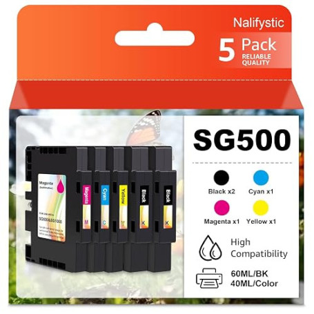 Nalifystic Cartouches d'encre de Sublimation SG 500 et SG 1000 compatibles avec Les imprimantes à Sublimation Sawgrass Virtuoso