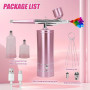 GOEDCH Kit Aérographe Multi Fonctions avec Compresseur: Kit Aérographe Sans Fil avec Compresseur d'air, Brosse à Air Rechargeabl