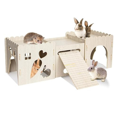 Château de lapin, maison robuste et cachette en bois, fournitures pour lapin