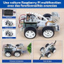 SunFounder Kit robotique vidéo Picar-X AI pour Raspberry Pi 5/4/3B+/Zero 2w, LLMs ChatGPT-4o/Gemini/Grok, Reconnaissance vocale