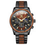 OLEVS Montre chronographe Homme à Quartz Japonais : Bracelet en Bois Massif ou Acier Inoxydable, étanche, Classique et élégante