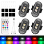 Forhome 6PCS Lumières Stroboscopiques Pour Drone 8 Couleurs Stroboscope Voiture étanche LED Strobe Drone Light Sans Fil Avec Tél