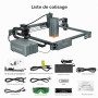 ATOMSTACK A40 PRO V2 Graveur Laser 40W/20W avec Air Assist 60L/min, Découpeur Laser Haute Précision 500mm/s, Mise au Point Autom