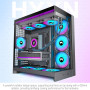 H2(2026)HYXN Boitier PC–Avec 8 Ventilateurs PWM ARGB(6x140mm et 2x120mm)Grand boîtier PC ATX Mid-Tower à Double Chambre pour Flu