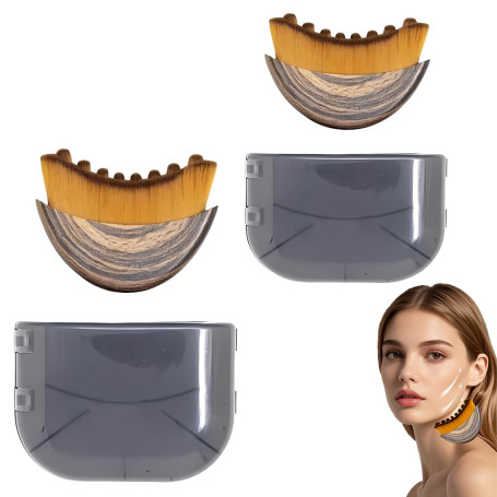KIRZAX Lot de 2 brosses pour le visage pour le drainage lymphatique, brosse pour le visage pour le drainage lymphatique, brosse 