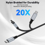 aceyoon Lot de 4 Câbles USB vers USB C, 50 cm, en Nylon Tressé, pour Galaxy S24/S23/S22, Huawei, Google Pixel, OnePlus