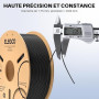 ELEGOO Filament PLA+ 1.75mm Noir 1KG | Précision Dimensionnelle +/- 0.02mm Bobine de Carton Filament d'Impression 3D Convient à