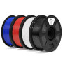 ELEGOO Filament PLA+ 1,75mm Noir/Blanc/Rouge Franc/Bleu Foncé 4KG | PLA Plus Haute Résistance 3D, Précision Dimensionnelle ±0,02