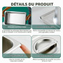 Bordeag Lot De 3 Bac De Cuisson En Inox 1/3 Bac Inox 32,5x17,5x6,5cm Plat Rectangulaire Ensemble De Récipients En Acier Inoxydab