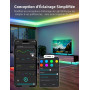 Lepro S2 IA Ruban LED Connecté RGB+CCT 5M, Bande LED Contrôle Segmenté | IA personnalisé, WiFi, contrôle vocal, App, sync musiqu